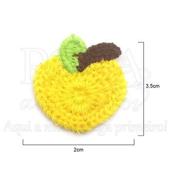 aplique croche bordado maca amarelo